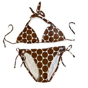 Victoria’s Secret Women’s Triangle Bikini. Brown & White. Large